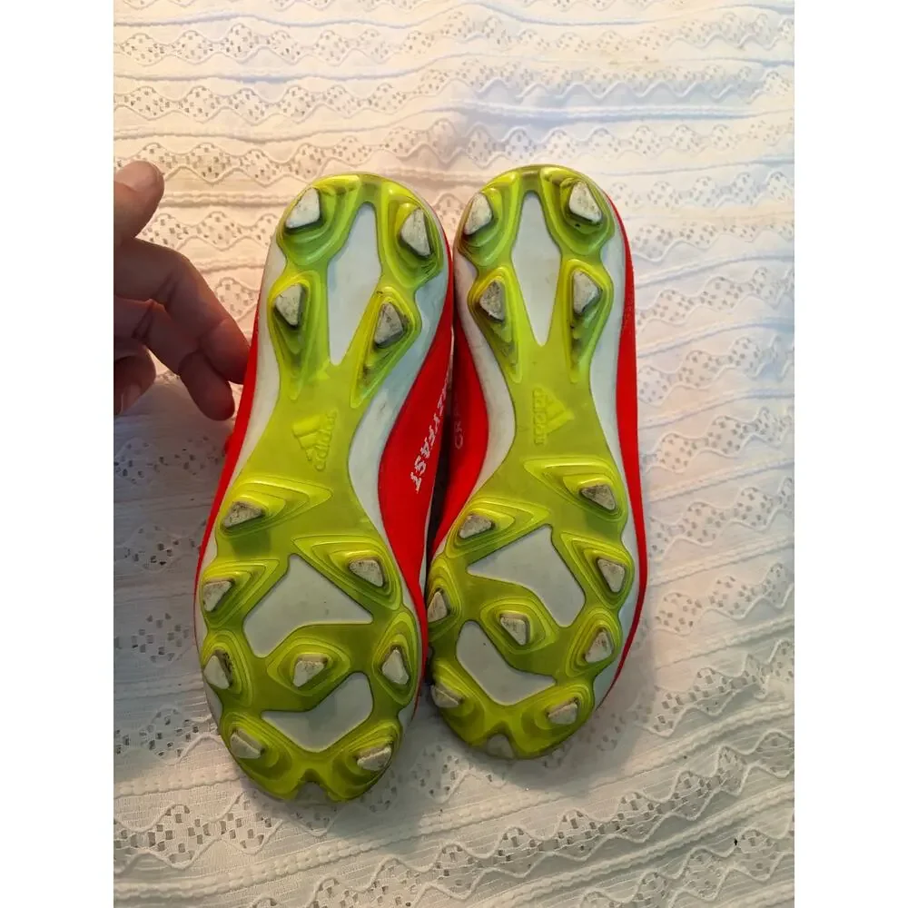 adidas Soccer Cleats Red White Neon Green Youth Size 3 SGC 753002